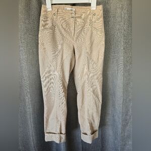 BGN Tan Equestrian Style Cuffed Pants Womens Size 4 Subtle Plaid